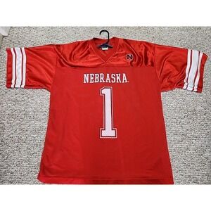 Nebraska Huskers Football Jersey #1 Large Signal Sport Vintage